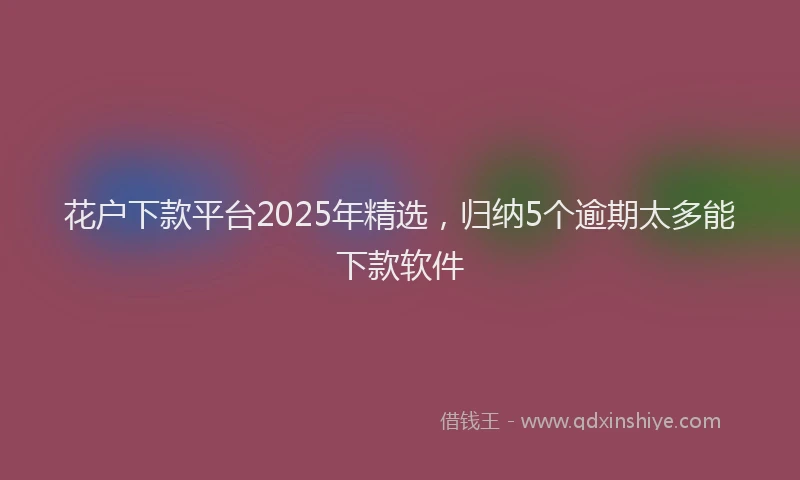 花户下款平台2025年精选，归纳5个逾期太多能下款软件