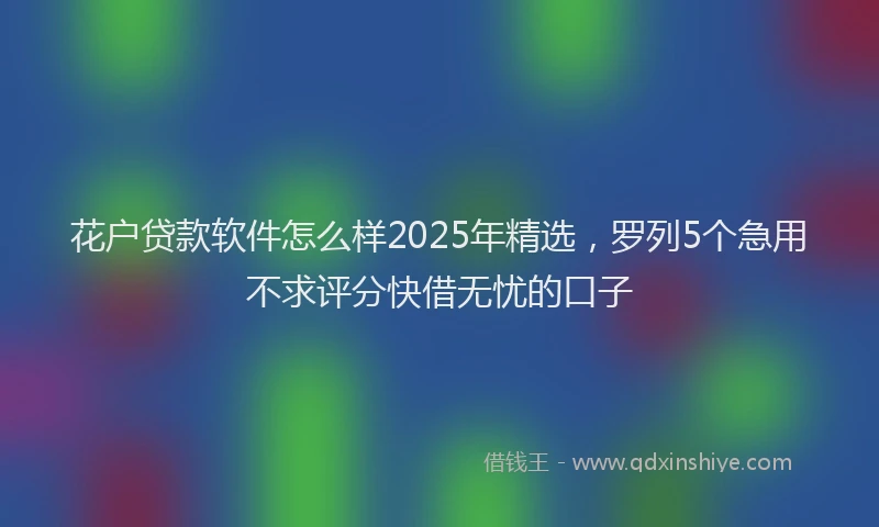 花户贷款软件怎么样2025年精选，罗列5个急用不求评分快借无忧的口子