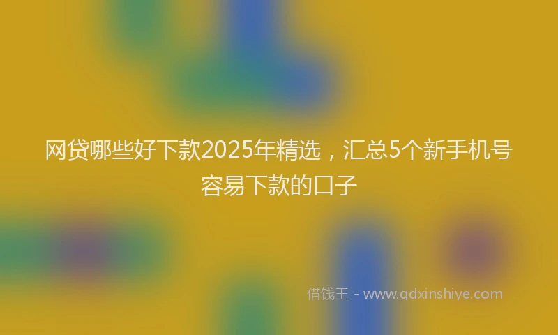 网贷哪些好下款2025年精选，汇总5个新手机号容易下款的口子