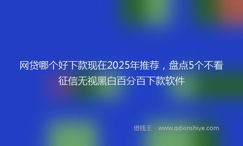 网贷哪个好下款现在2025年推荐，盘点5个不看征信无视黑白百分百下款软件