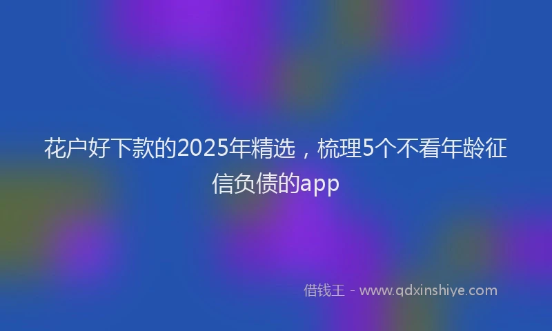 花户好下款的2025年精选，梳理5个不看年龄征信负债的app