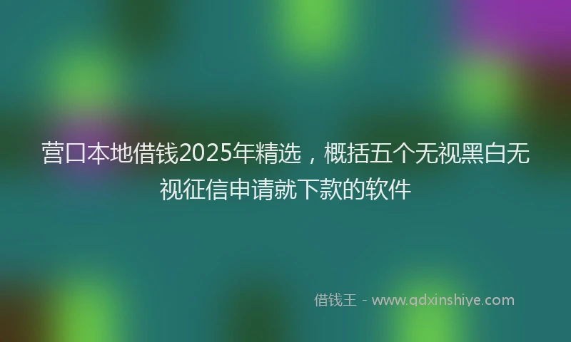 营口本地借钱2025年精选，概括五个无视黑白无视征信申请就下款的软件