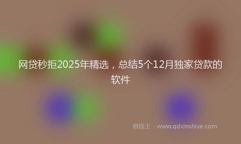 网贷秒拒2025年精选，总结5个12月独家贷款的软件