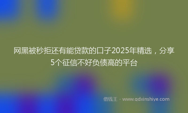 网黑被秒拒还有能贷款的口子2025年精选，分享5个征信不好负债高的平台