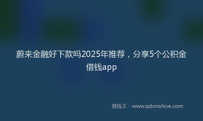 蔚来金融好下款吗2025年推荐，分享5个公积金借钱app