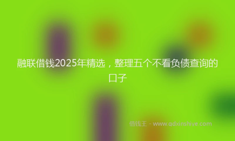 融联借钱2025年精选，整理五个不看负债查询的口子