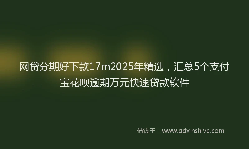 网贷分期好下款17m2025年精选，汇总5个支付宝花呗逾期万元快速贷款软件