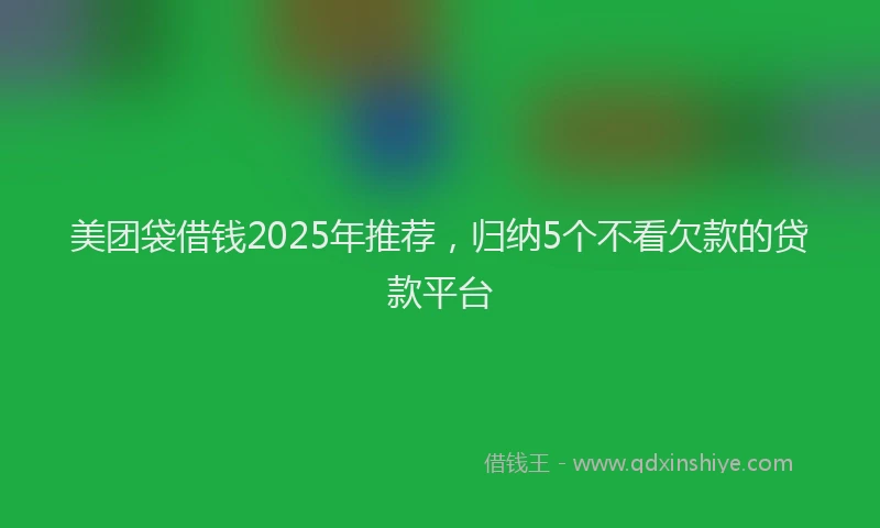 美团袋借钱2025年推荐，归纳5个不看欠款的贷款平台