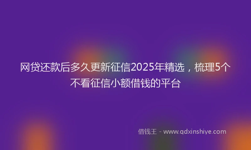 网贷还款后多久更新征信2025年精选，梳理5个不看征信小额借钱的平台