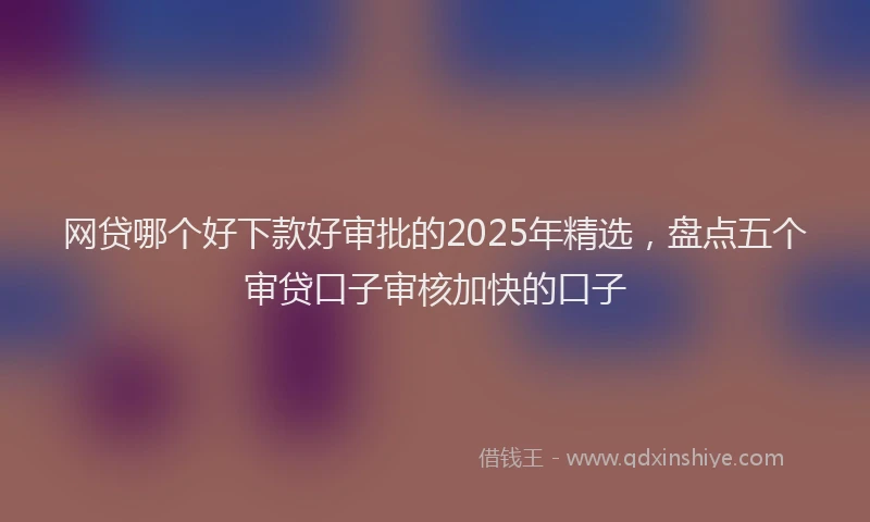 网贷哪个好下款好审批的2025年精选，盘点五个审贷口子审核加快的口子