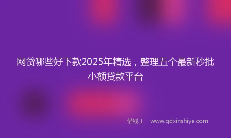 网贷哪些好下款2025年精选，整理五个最新秒批小额贷款平台