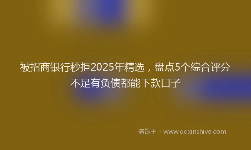被招商银行秒拒2025年精选，盘点5个综合评分不足有负债都能下款口子