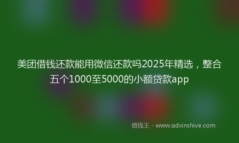 美团借钱还款能用微信还款吗2025年精选，整合五个1000至5000的小额贷款app