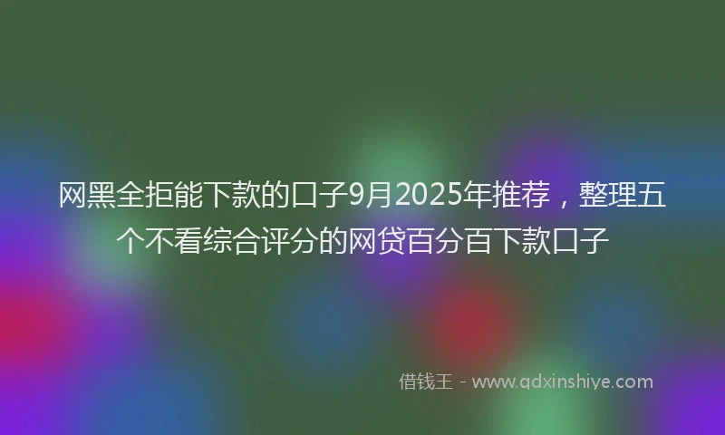 网黑全拒能下款的口子9月2025年推荐，整理五个不看综合评分的网贷百分百下款口子
