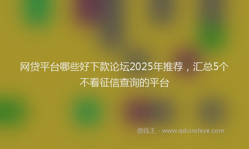 网贷平台哪些好下款论坛2025年推荐，汇总5个不看征信查询的平台