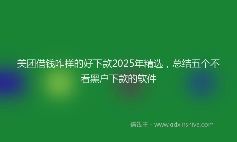 美团借钱咋样的好下款2025年精选，总结五个不看黑户下款的软件