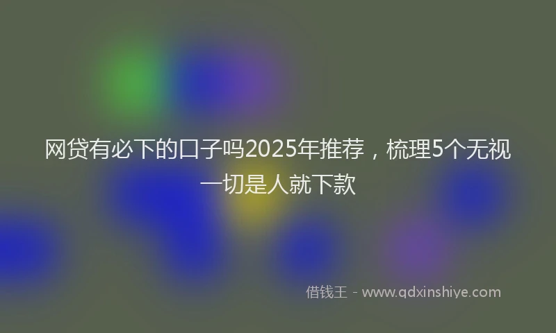 网贷有必下的口子吗2025年推荐，梳理5个无视一切是人就下款