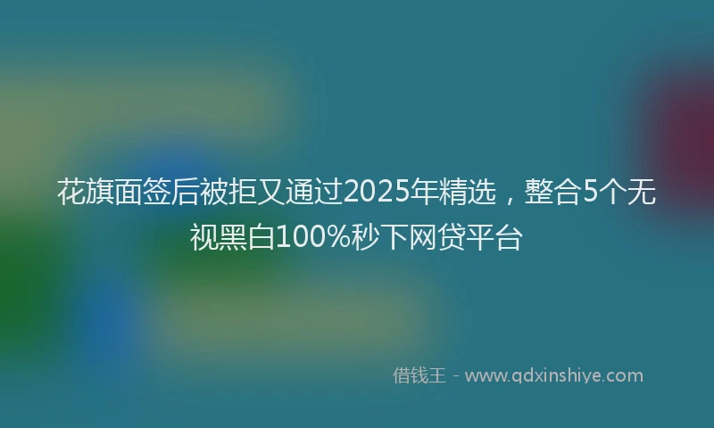 花旗面签后被拒又通过2025年精选，整合5个无视黑白100%秒下网贷平台