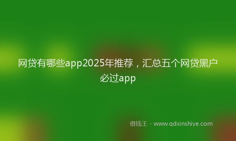 网贷有哪些app2025年推荐，汇总五个网贷黑户必过app