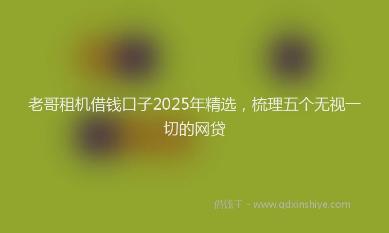 老哥租机借钱口子2025年精选，梳理五个无视一切的网贷