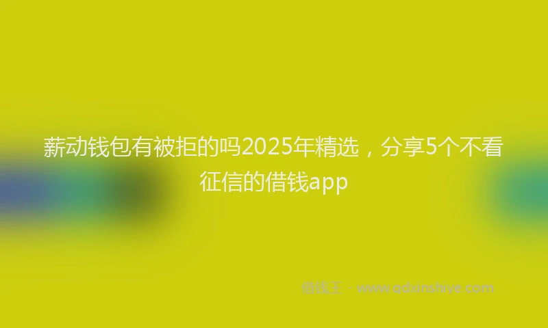 薪动钱包有被拒的吗2025年精选，分享5个不看征信的借钱app