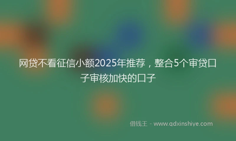 网贷不看征信小额2025年推荐，整合5个审贷口子审核加快的口子