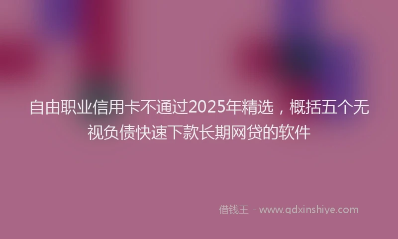 自由职业信用卡不通过2025年精选，概括五个无视负债快速下款长期网贷的软件