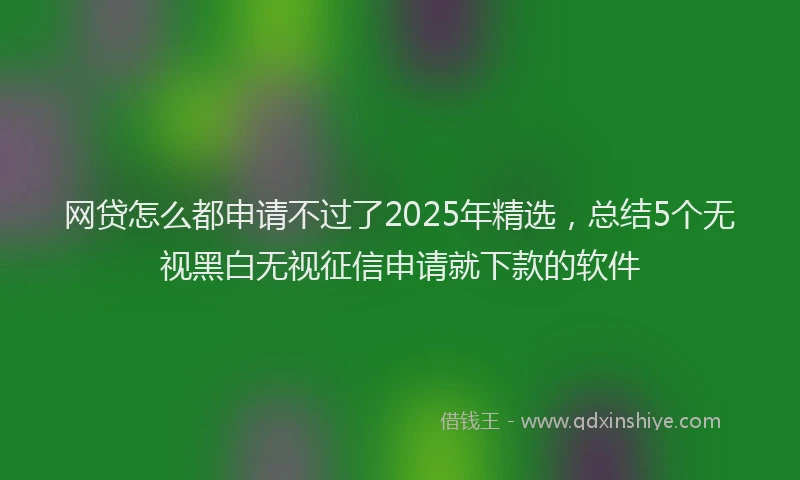 网贷怎么都申请不过了2025年精选，总结5个无视黑白无视征信申请就下款的软件