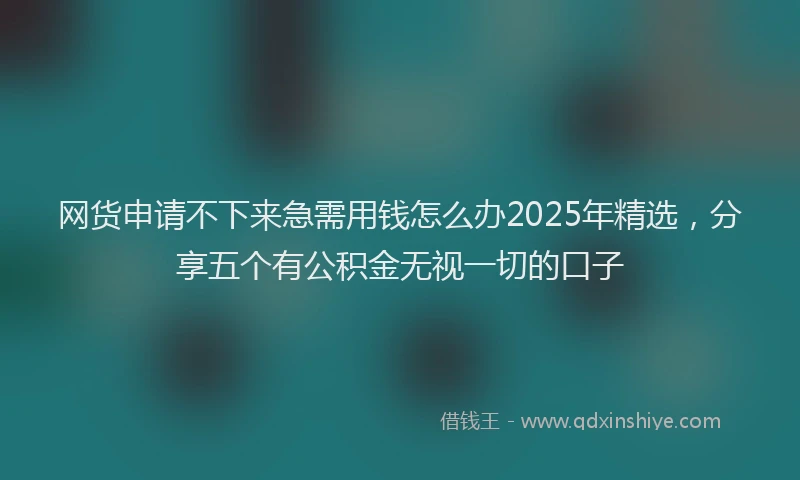 网货申请不下来急需用钱怎么办2025年精选，分享五个有公积金无视一切的口子