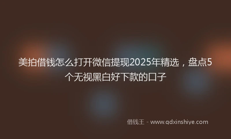 美拍借钱怎么打开微信提现2025年精选，盘点5个无视黑白好下款的口子