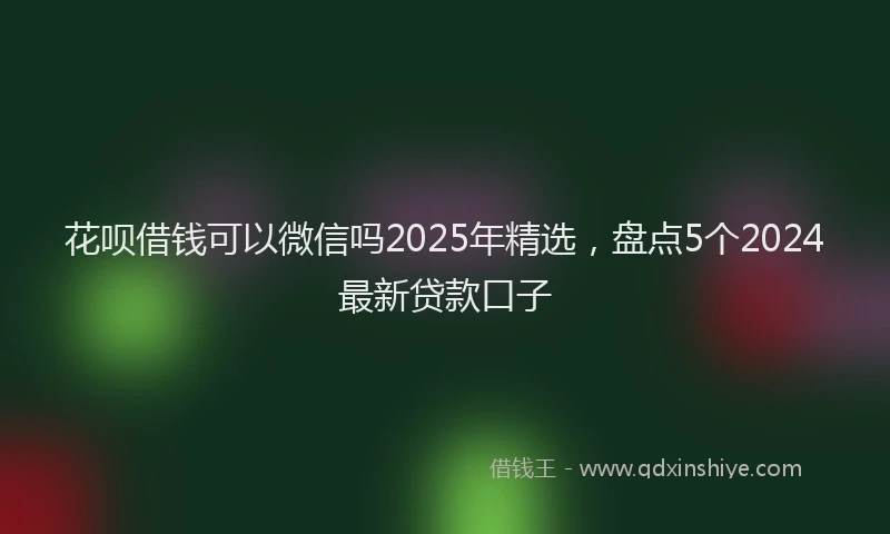 花呗借钱可以微信吗2025年精选，盘点5个2024最新贷款口子