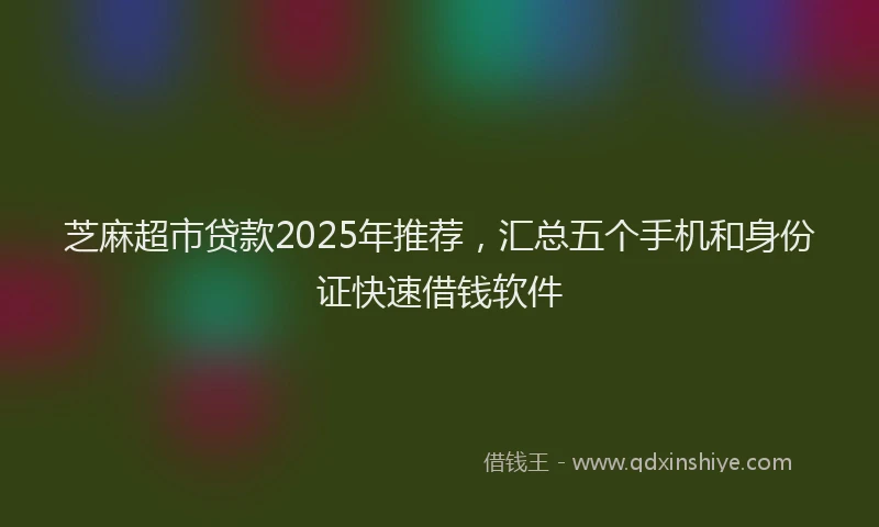 芝麻超市贷款2025年推荐，汇总五个手机和身份证快速借钱软件