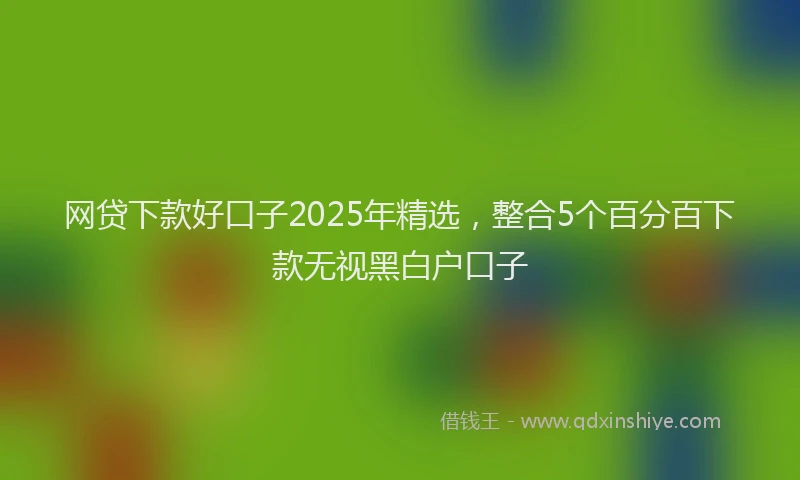 网贷下款好口子2025年精选，整合5个百分百下款无视黑白户口子