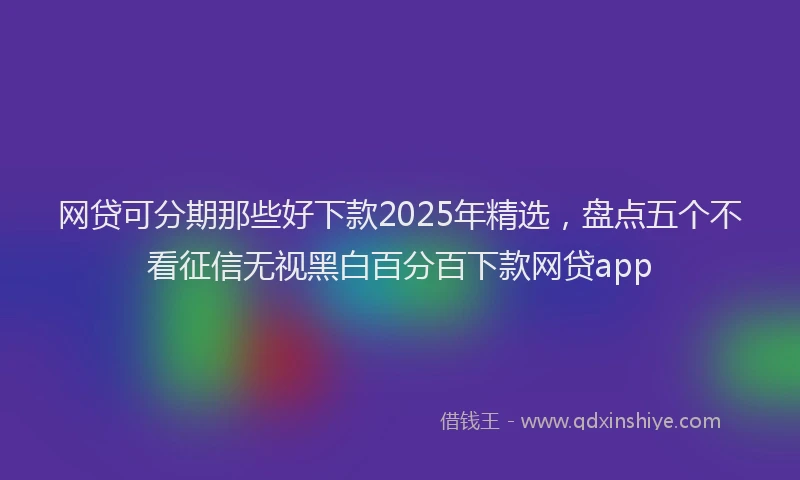 网贷可分期那些好下款2025年精选，盘点五个不看征信无视黑白百分百下款网贷app