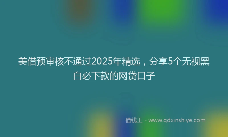 美借预审核不通过2025年精选，分享5个无视黑白必下款的网贷口子