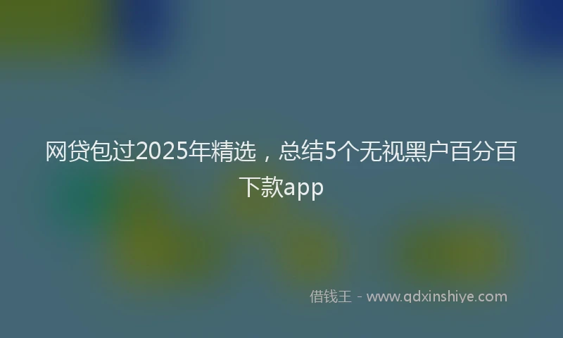 网贷包过2025年精选，总结5个无视黑户百分百下款app