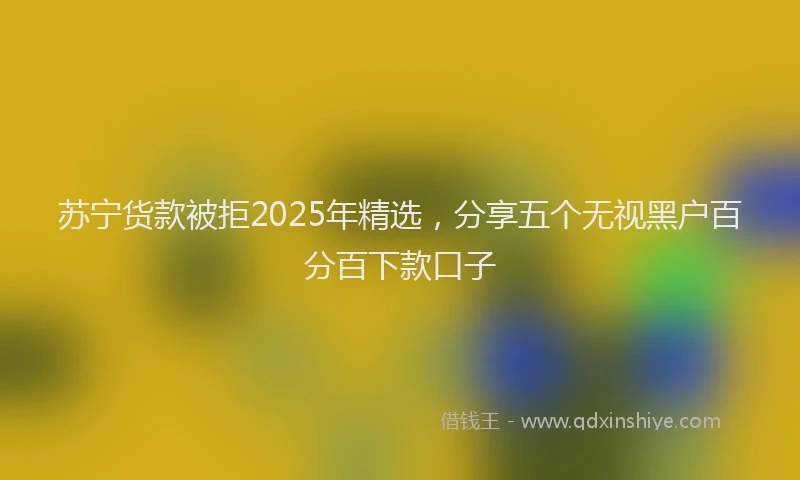 苏宁货款被拒2025年精选，分享五个无视黑户百分百下款口子