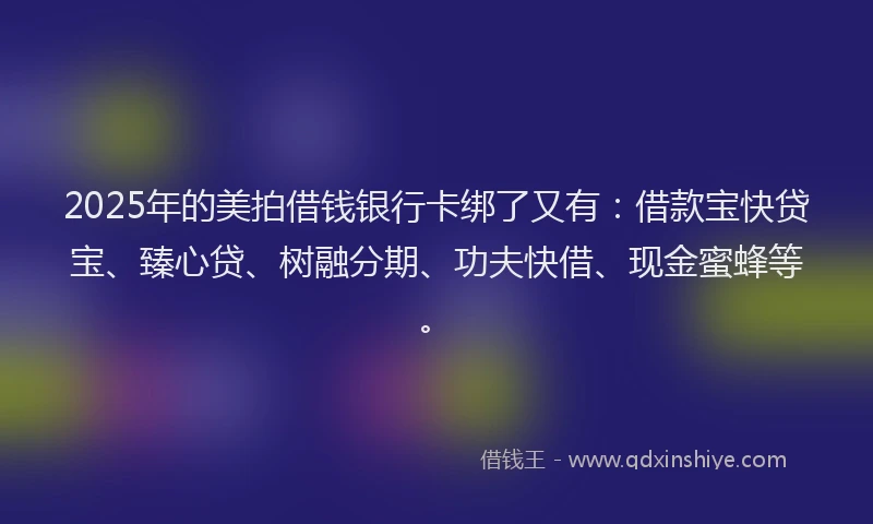2025年的美拍借钱银行卡绑了又有：借款宝快贷宝、臻心贷、树融分期、功夫快借、现金蜜蜂等。