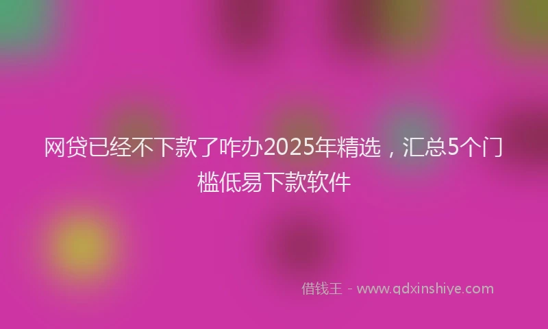 网贷已经不下款了咋办2025年精选，汇总5个门槛低易下款软件