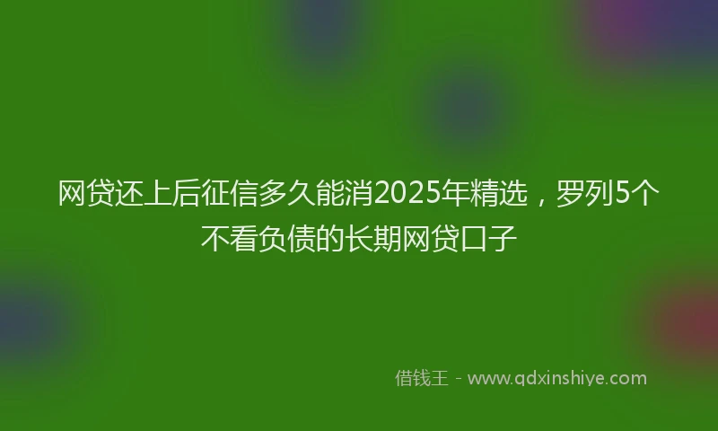 网贷还上后征信多久能消2025年精选，罗列5个不看负债的长期网贷口子