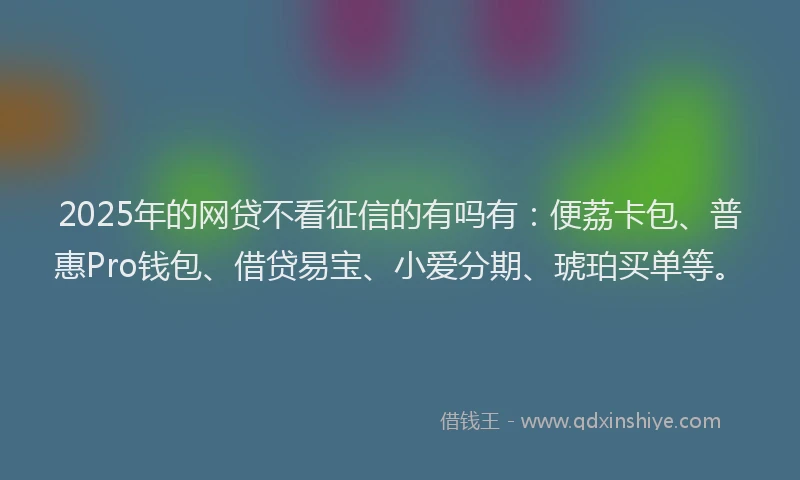 2025年的网贷不看征信的有吗有：便荔卡包、普惠Pro钱包、借贷易宝、小爱分期、琥珀买单等。