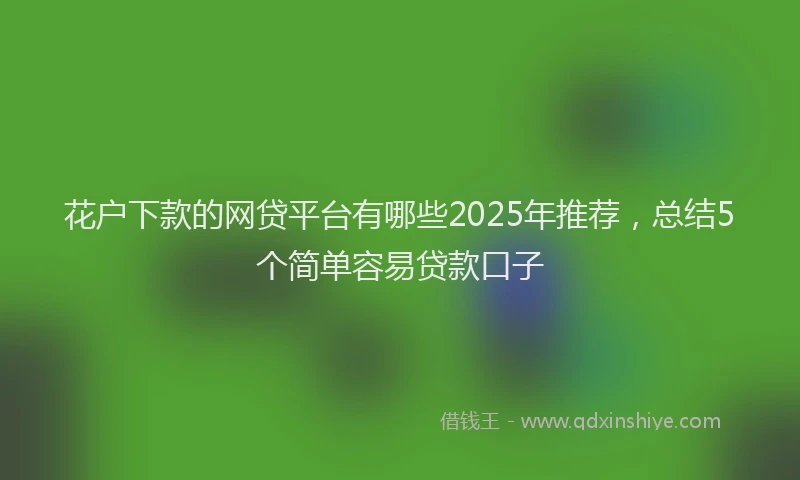 花户下款的网贷平台有哪些2025年推荐，总结5个简单容易贷款口子