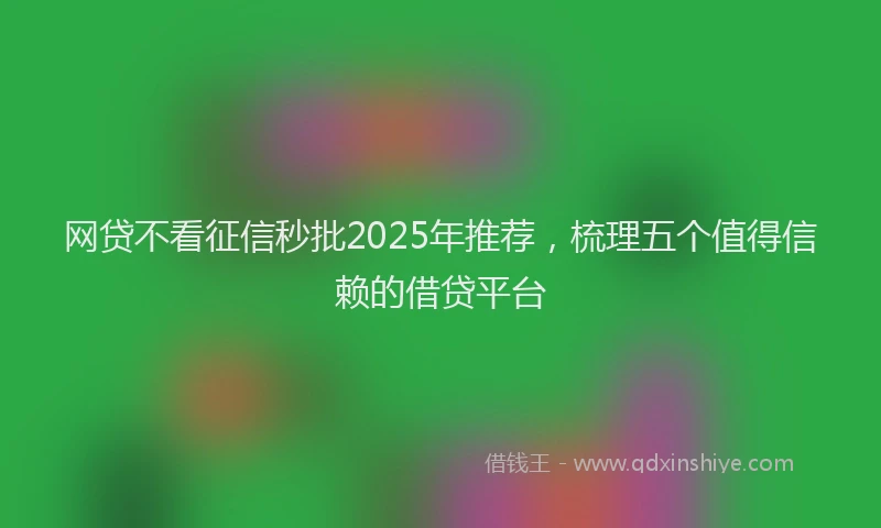 网贷不看征信秒批2025年推荐，梳理五个值得信赖的借贷平台
