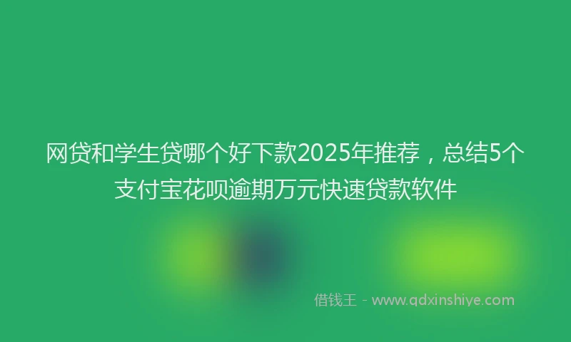 网贷和学生贷哪个好下款2025年推荐，总结5个支付宝花呗逾期万元快速贷款软件
