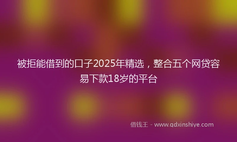被拒能借到的口子2025年精选，整合五个网贷容易下款18岁的平台