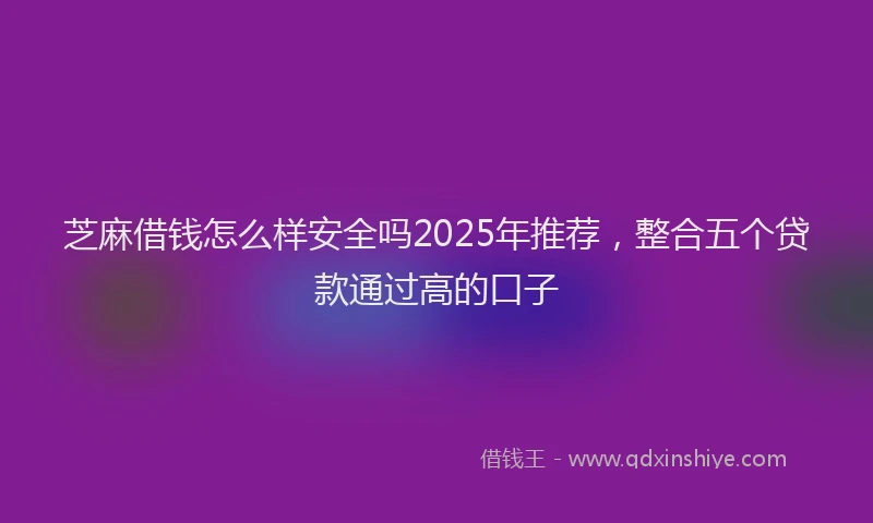 芝麻借钱怎么样安全吗2025年推荐，整合五个贷款通过高的口子