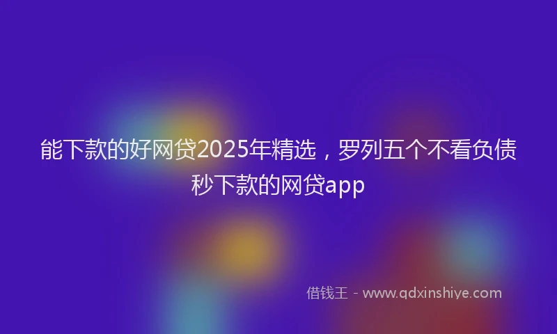 能下款的好网贷2025年精选，罗列五个不看负债秒下款的网贷app