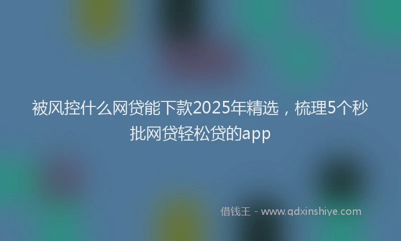 被风控什么网贷能下款2025年精选，梳理5个秒批网贷轻松贷的app