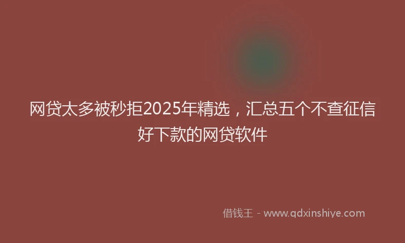 网贷太多被秒拒2025年精选，汇总五个不查征信好下款的网贷软件