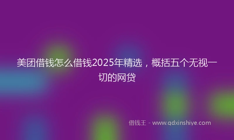 美团借钱怎么借钱2025年精选，概括五个无视一切的网贷